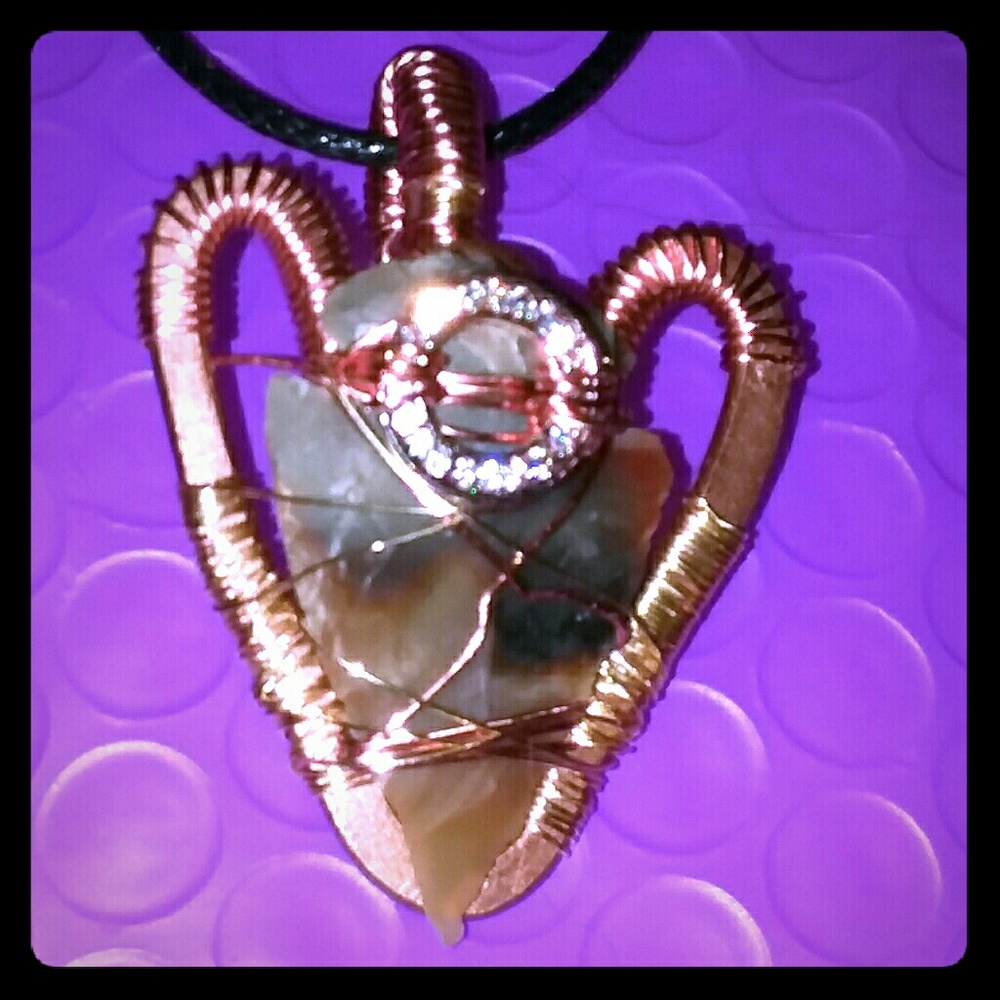 Copper arrowhead pendant